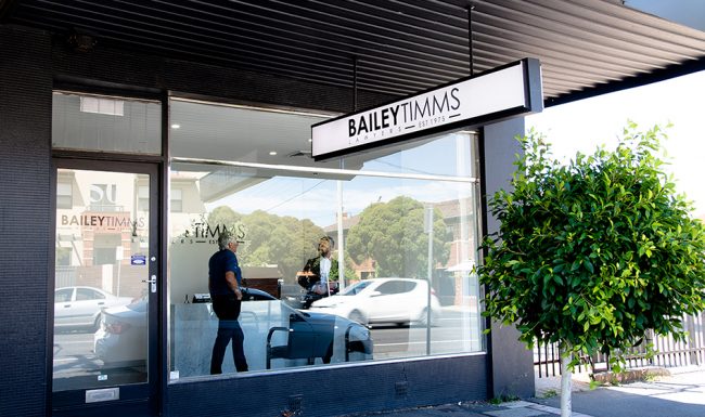 Front of Bailey Timms Lawyers office, with clear, professional signage of logo by FreshPict Creative Solutions